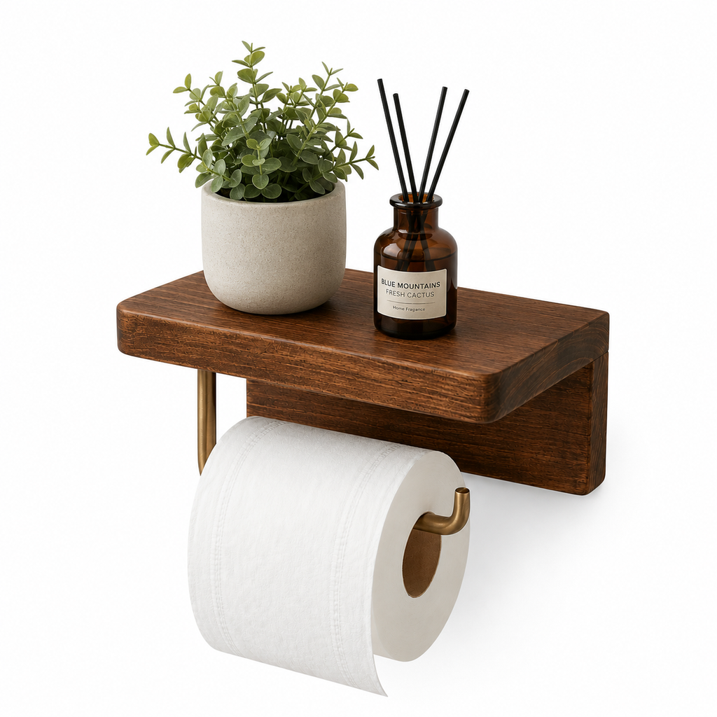 Premium Toalettrullholder med hylle